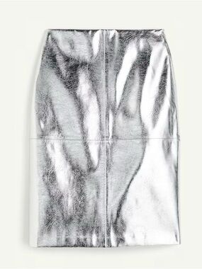 H&M Metallic Silver Pencil Skirt - Women